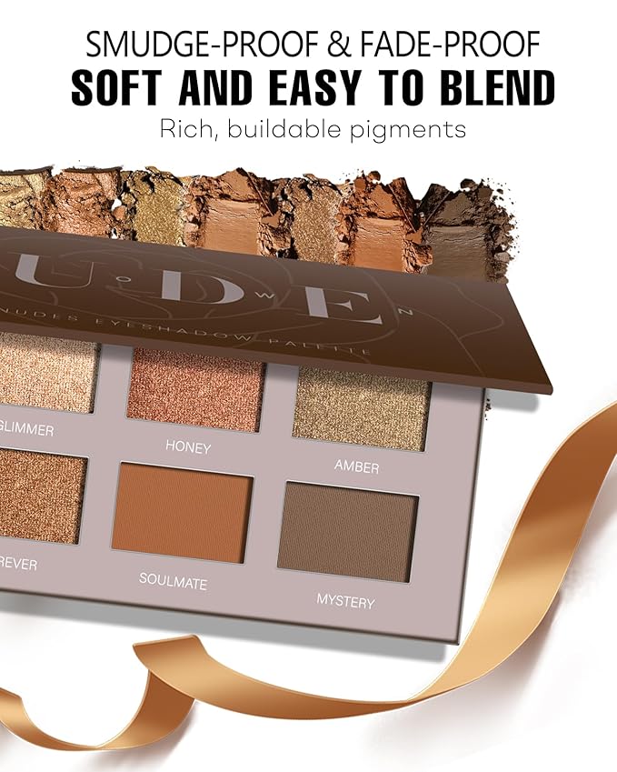 Brown Eyeshadow Palette Matte 8Color, Neutral Naked Nude Eye Shadow for Latte Makeup, Warm Brown Shimmery Eye Looks, Long Lasting & Pigmented (Naked)