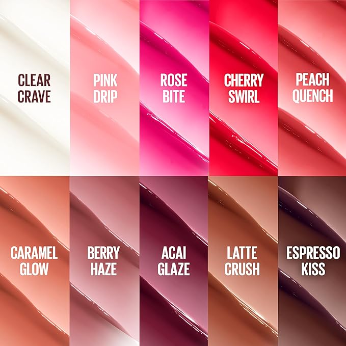 Maybelline Lifter Glaze Oil Balm with Hyaluronic Acid and Hydrating Oil Blend, Lip Balm with 24HRs of Smooth, Moisturizing Shine, Acai Glaze (Sheer Black Cherry)