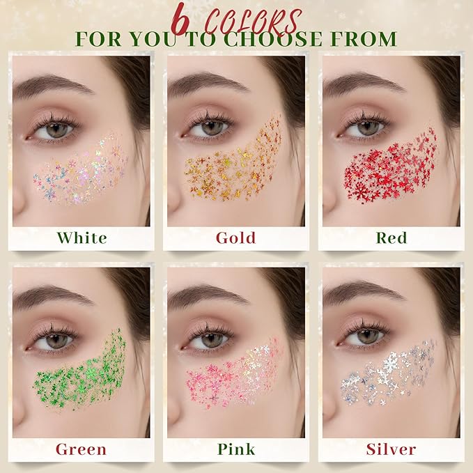 Teenitor Body Glitter Face Glitter Gel, 6 Colors Glitter Makeup for Kids, Face Paint for Women, Concerts Rave Accessories