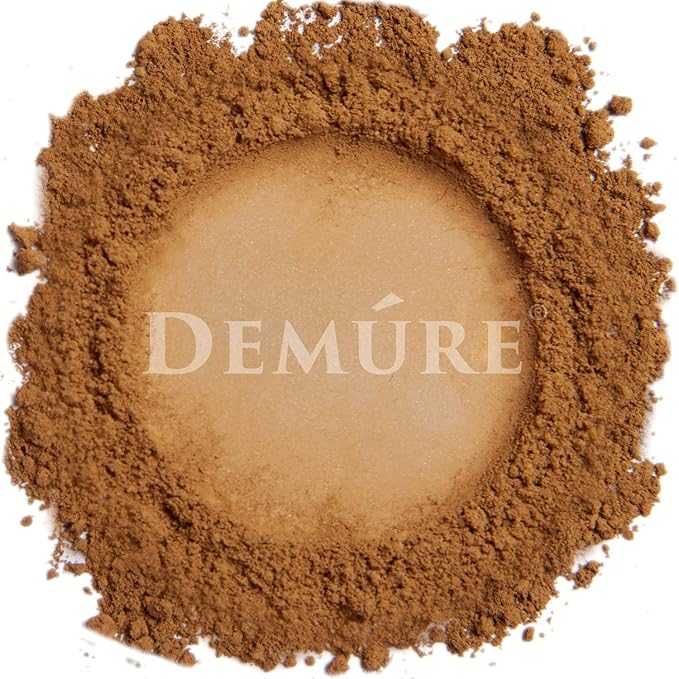 Demure Mineral Make Up, Mineral Foundation Makeup, Concealer Makeup, Natural Makeup Made with Pure Crushed Minerals, Loose Face Powder. Demure Mineral Makeup (Dark Warm)