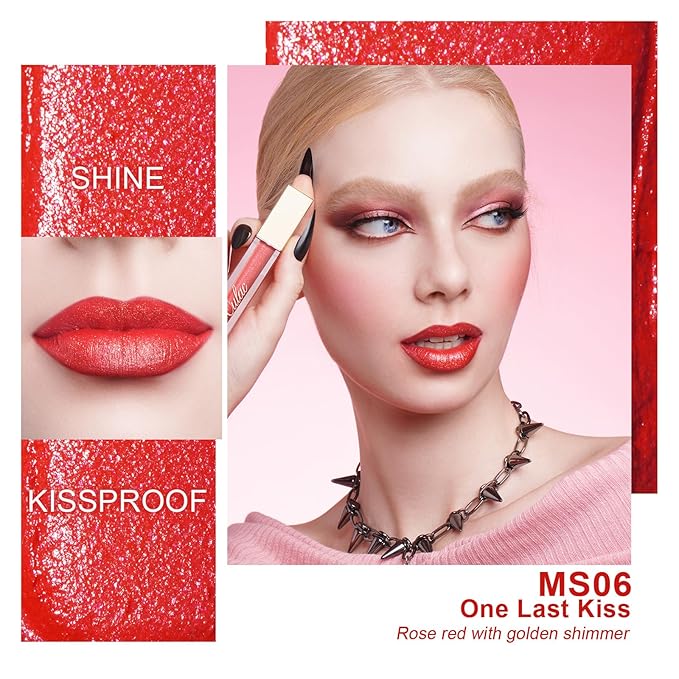 Oulac Matte Lipstick for Women, Long Lasting Liquid Lipstick High Impact Lip Color Full Coverage Lip Makeup with Vitamin E Waterproof Formula,Vegan M07+MS06+MS08