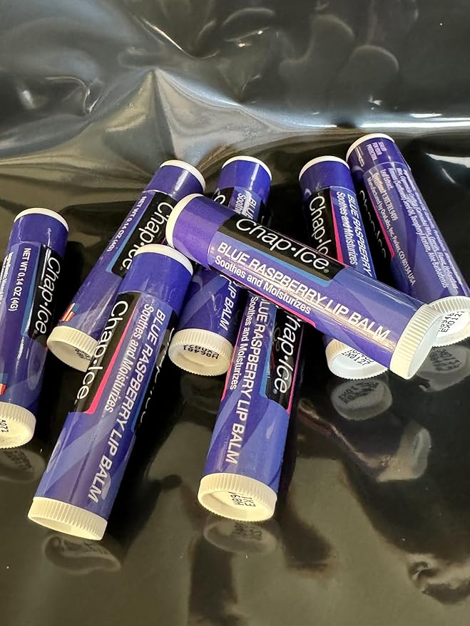 Generic Lip chap.ice BLUE RASPBERRY Lip Balm Soothes and Moisturizes 0.14 oz x 8