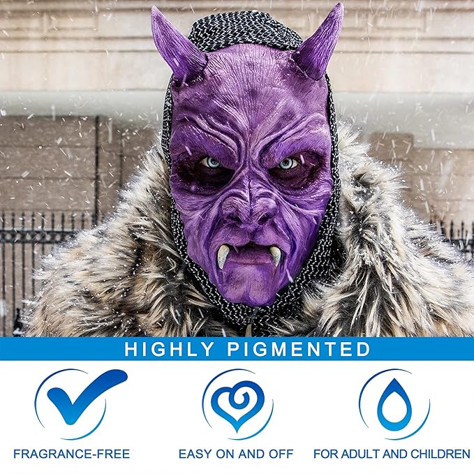 MEICOLY Purple Face Body Paint,30g/1.05oz Water Based Washable Full Body Paint,Single Face Painting for for Adults and Children,SFX Ursula Cosplay Halloween Special Effects,Light Purple