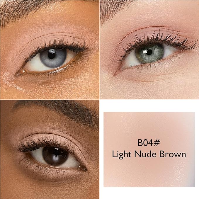 Light Nude Brown Matte Eyeshadow Palette, Single Neutral Eye Shadow Palette Makeup Velvet Smooth Pressed Powder Lightweight Blendable Eyeshadow for Women Daily Natural Eyes Travel-Friendly