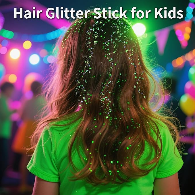 MEICOLY Light Green Body Glitter Stick,Green Accessories for Spirit Week,Alien Face Glitter,Hair Glitter for Women Kids,Irish St Patricks Day Accessories,Festival Mermaid Chunky Makeup for Mardi Gras