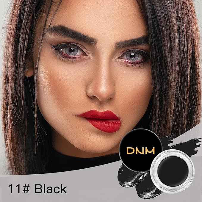 BEFIVECOK Eyebrow Pomade Kit with Dual-ended Eyebrow Brush, Water and Stain Resistant High Pigment Pomade, Corrects Brow Imperfections for Natural Long-lasting Brow Makeup (11# Black)