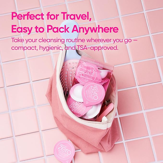 BANILA CO Clean It Zero Original Cleansing Balm Travel Kit | Travel-Friendly Cleanser for Waterproof Makeup Removal | 16 Mini Packs of Vegan, Hypoallergenic Balm for All Skin Types (3ml x 16 Pods)