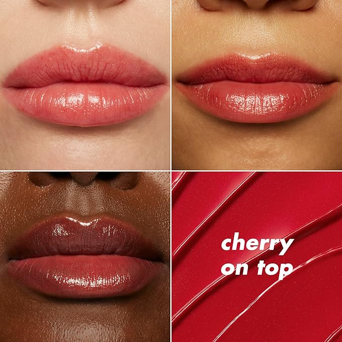 e.l.f. Glow Reviver Slipstick, Tinted Lip Oil Stick, Non-Sticky & Hydrating For A Soft-Shine Finish, Vegan & Cruelty-Free, Cherry on Top