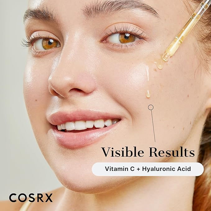 COSRX Pure Vitamin C 13% Serum with Vitamin E & Hyaluronic Acid, Hydrating Facial Serum for Fine Lines, Uneven Skin Tone & Dull Skin, 0.67fl.oz/20ml, Korean Skin Care, Stocking stuffers for women