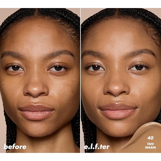 e.l.f. Soft Glam Satin Concealer, Medium Coverage For Blemishes & Under-Eye, Crease-Resistant, Long Lasting, Vegan & Cruelty-Free, 40 Tan Warm