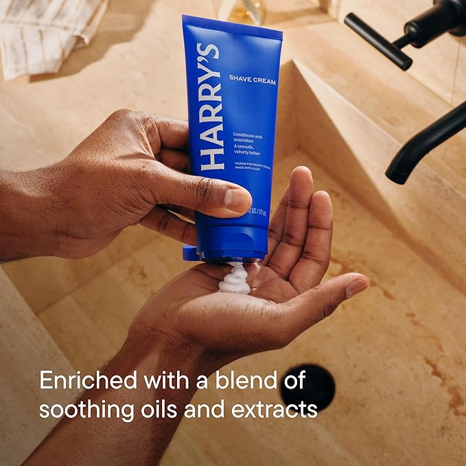 Harry's Shaving Cream for Men with Aloe and Eucalyptus - (4 Pack) 6 oz - Conditions Skin and Softens Facial Hair for Shaving - Safe for Sensitive Skin