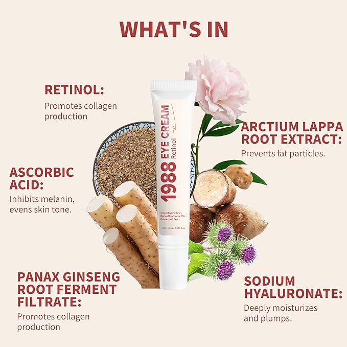 Retinol Anti Wrinkle Eye Cream,Dark Eyes Repair moisturizer With 4% Retinol,Niacinamide Eye Bag Care formula For Man&Woman,Multifunctional Treatment Essence,Anti-Aging&Improves Pigmentation,1.01 fl oz