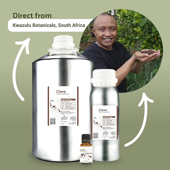 100% Pure Clove Essential Oils - Essential Oils for Diffusers Aromatherapy & Humidifiers (2Lb) | Natural Cold-Pressed