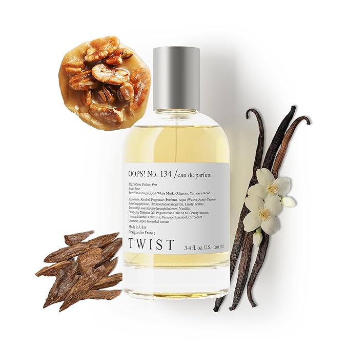 Twist OOPS! No. 134 - Eau De Parfum Inspired by Kay. Oudgasm Vanilla Oud, Long-Lasting Perfume for Women & Men, Oud & Vanilla Unisex Fragrance, Vegan, Clean Ingredients - Spray 100 ml | 3.4 fl. Oz