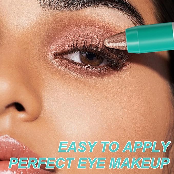 4Pcs Eyeshadow Stick, Eye Brightener Stick, Shimmer Creamy Eye Shadow Makeup, Waterproof Long Lasting Glitter Highlighter Eye Liner Pencil (4PCS B)