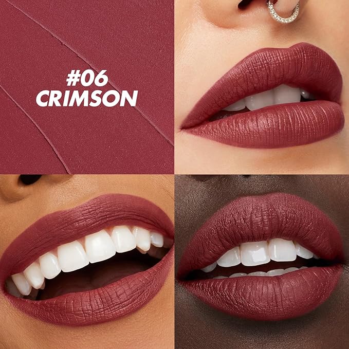 FOCALLURE Ultra Chic Lipstick,Rich Vitamin E Lip Crayon,Lightweight Color without Drying or Fading,Long Lasting Waterproof Lips Makeup,CRIMSON