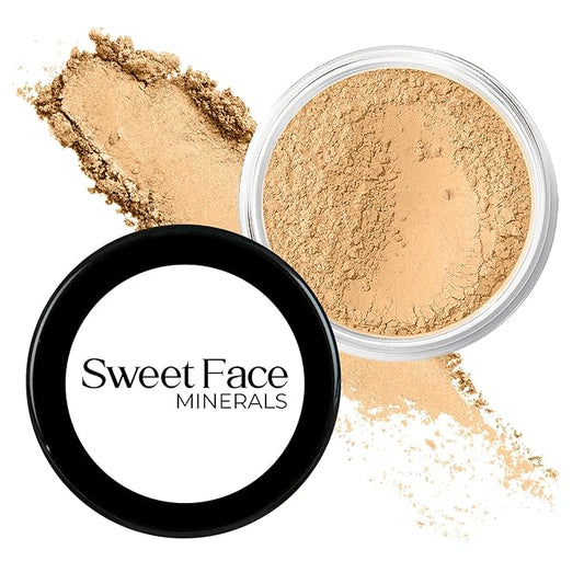 BEIGE FOUNDATION (30g Full Size Sifter Jar) – Matte Mineral Makeup – Buildable Loose Powder Foundation, Natural Finish – Sweet Face Minerals SPF 30