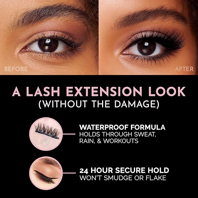 Luxillia Magnetic Eyelashes Kit – 16 Piece Magnetic Eyelash & Eyeliner Set with Applicator – Natural Look Easy Apply Reusable Fake Extension Lashes, No Glue – Pestañas Postizas Magnéticas Naturales