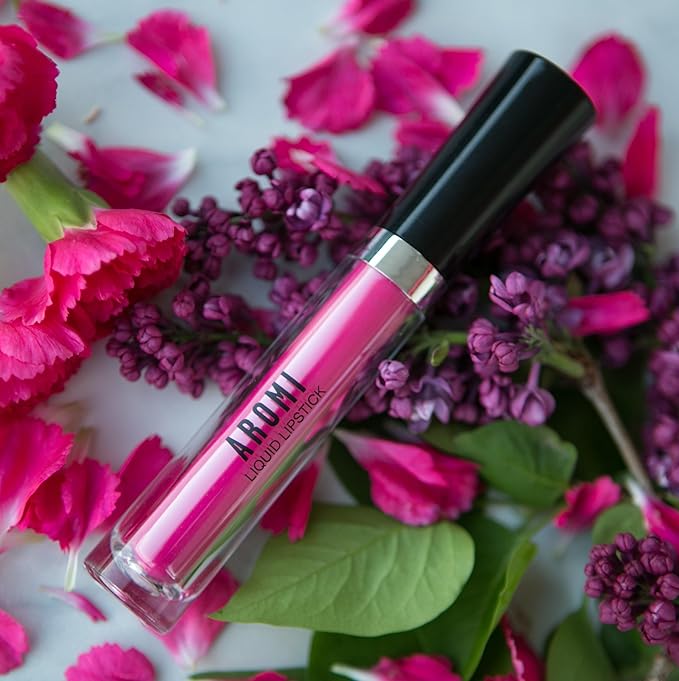 Aromi Neon Magenta Liquid Lipstick | Bright, Hot Pink Lip Color for Women, Vegan, Long-lasting, Long Wear (Electric Orchid)