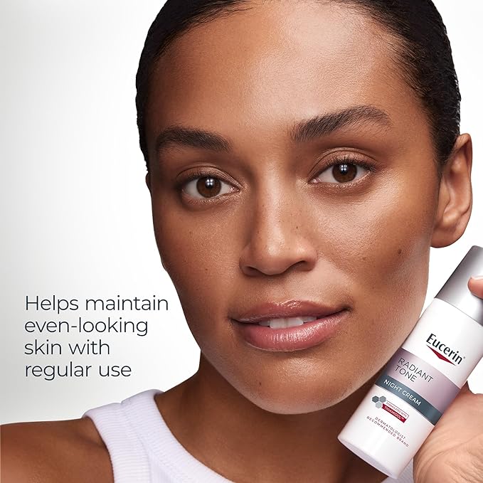 Eucerin Radiant Tone Night Cream, Dark Spot Corrector with Thiamidol, Night Moisturizer for Face Helps Visibly Reduce the Look of Dark Spots, All Skin Types, Holiday Gifts for Self Care, 1.7 Oz Bottle