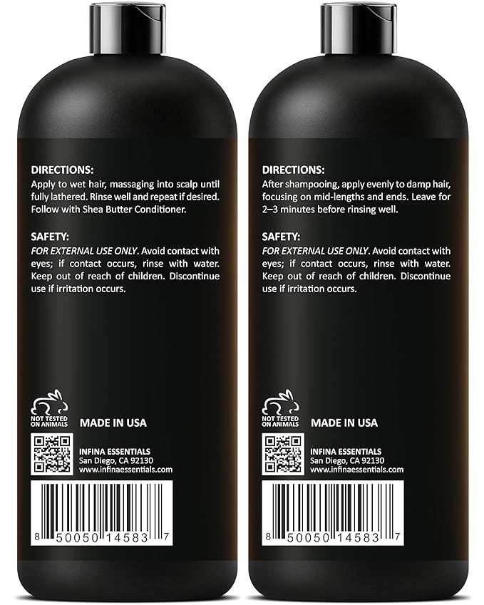 Shea Butter Shampoo & Conditioner Set | 16 fl oz Each | with Batana Oil & Argan Oil | Moisturizing, Strengthening & Frizz Control Formula | Supports Hair Growth & Adds Thickness