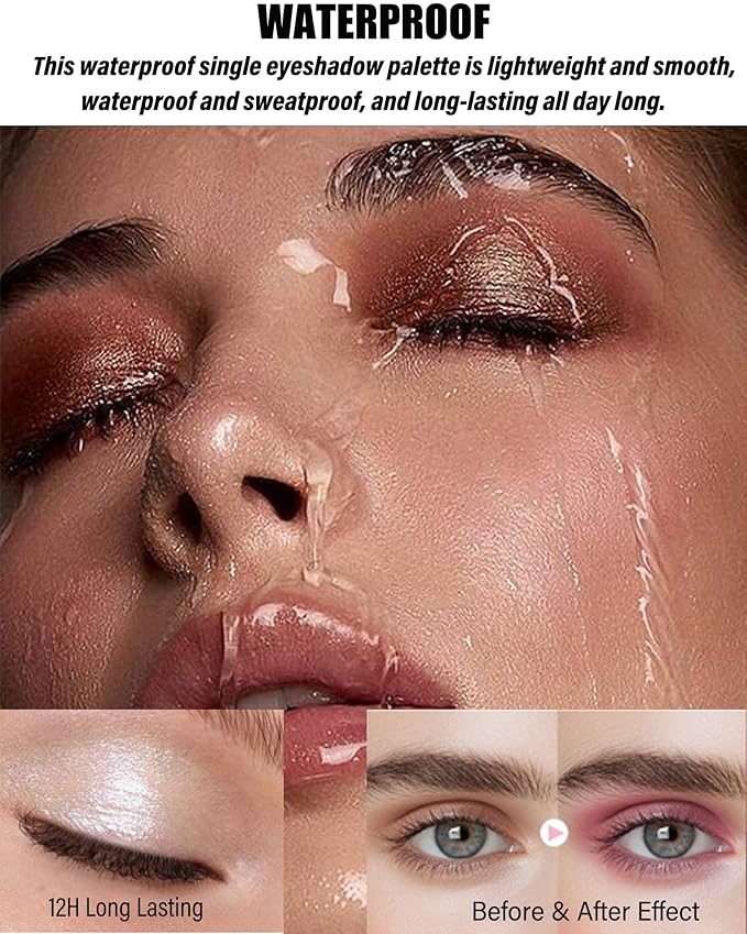 Single Matte Eyeshadow,Nude Beige Brown Eye Shadow Palette Primer Base Makeup,High Pigment Waterproof Pressed Eye Shadows Powder with Smooth Powder,Lightweight Blendable Formula for Daily Eye Look-238