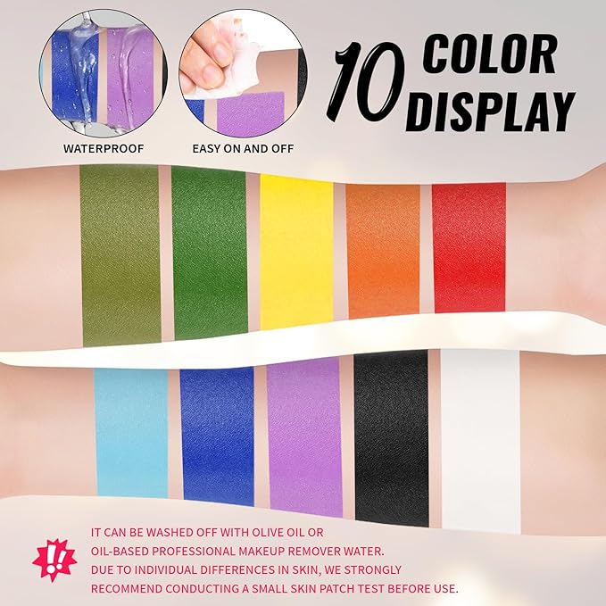 White Oil Based Face Body Paint Stick, Non-toxic Full-coverage Face Painting for Halloween Cosplay Joker Zombie Vampire Skeleton Clown Makeup, Waterproof Cream White Body Painting for Adults