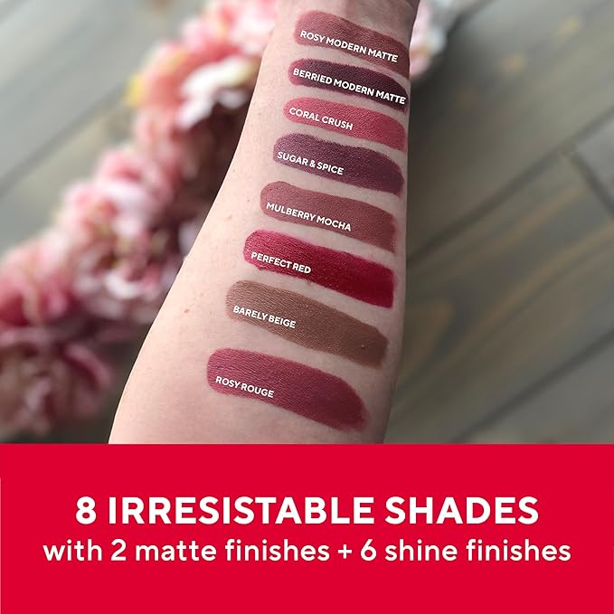 Mirabella - Sealed with a Kiss Smudge Proof Lipstick, Long-Lasting No-Bleed Lip Makeup, Hydrating Lip Color with Vegan Lanolin & Vitamin E, Rosy Modern Matte Lipstick