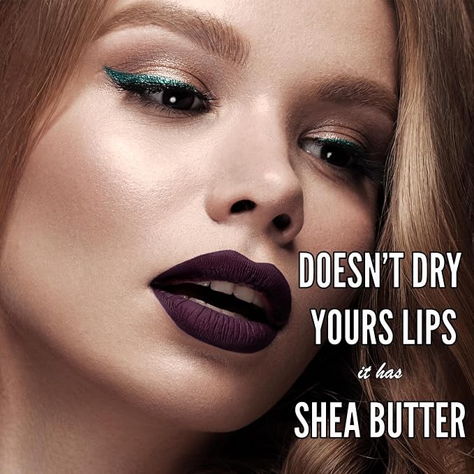 Mynena Deep Plum Purple Matte Liquid Lipstick | Long-Lasting Comfort | Smudge-Proof Transfer-Resistant | Full Coverage Non-Drying | Vegan & Cruelty-Free | All-Day Wear Lip Color | Mia
