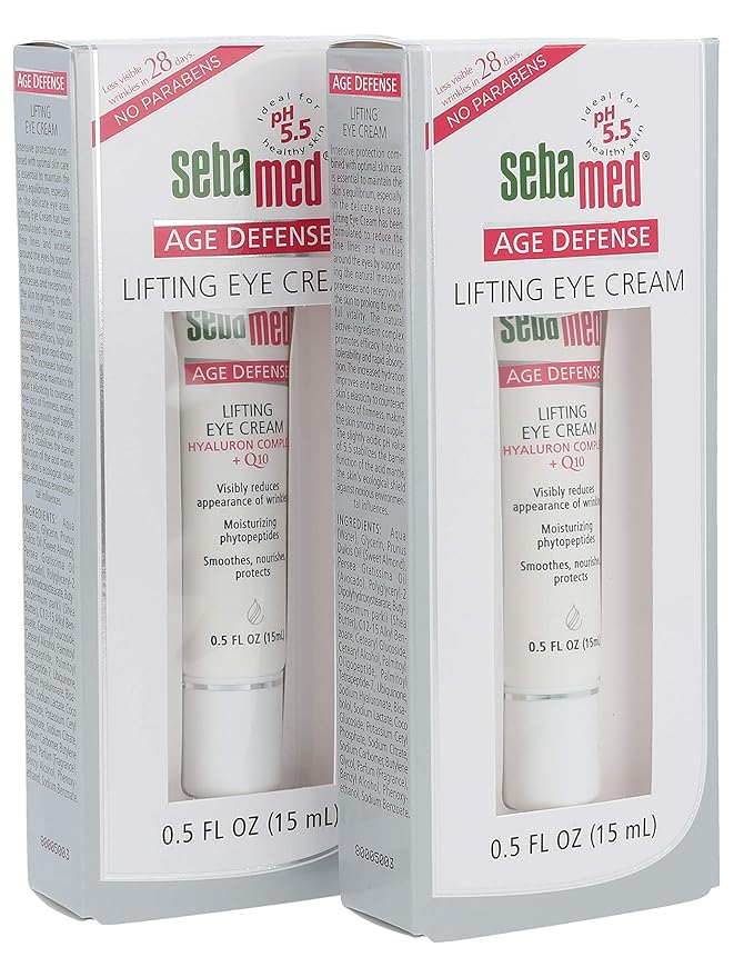 Sebamed Anti Aging Afe defense Q10 Lifting Eye Cream Hyaluron Complex - Visibly Reduces the Apperance of Wrinkles (15mL) Pack of 2