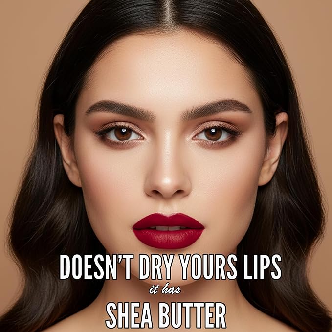 Mynena Maroon Red Matte Liquid Lipstick | Long-Lasting Comfort | Smudge-Proof Transfer-Resistant | Vegan & Cruelty-Free | Full Coverage Non-Drying True Pigment | All-Day Wear Lip Color | Claret