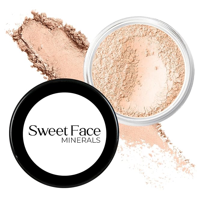 PINK BISQUE FOUNDATION (20g Mid Size Sifter Jar) – Loose Mineral Foundation Powder – Lightweight Matte Finish, Natural Tone – Sweet Face Minerals SPF 30
