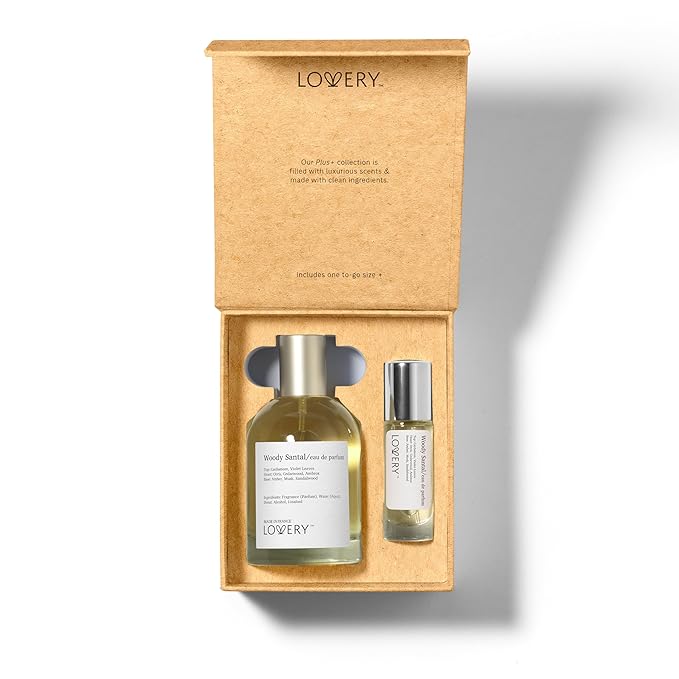 LOVERY Woody Santal Sandalwood - Inspired by Fragrance perfume S.antal 33. Womens Perfume with Travel Spray Bottle - Women's Eau De Parfum, Long Lasting, 8+ hours, Clean Ingredients, 100mL + 10mL