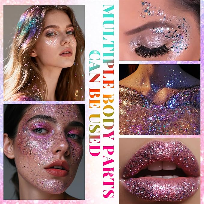Flag Face and Body Glitter Stick for Sparkling Makeup, Hair Glitter Accessories for Women, Highlighting Stick for Fairy Dust Makeup, Cheerful Face Glitter for Festive Parties and Carnivals