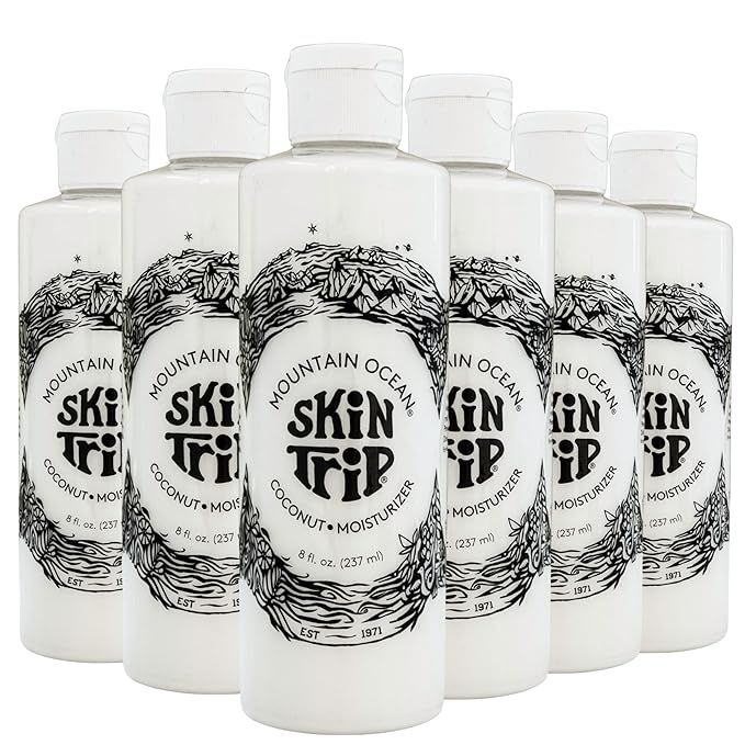 Mountain Ocean The Original Skin Trip Coconut Body Lotion, 8 Oz (Pack of 6), Lightweight, Fast Absorbing Moisturizer, with Coconut Oil, Aloe Vera, & Lanolin (New Look, Same Formula)