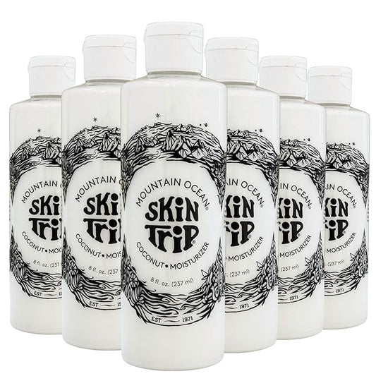 Mountain Ocean The Original Skin Trip Coconut Body Lotion, 8 Oz (Pack of 6), Lightweight, Fast Absorbing Moisturizer, with Coconut Oil, Aloe Vera, & Lanolin (New Look, Same Formula)