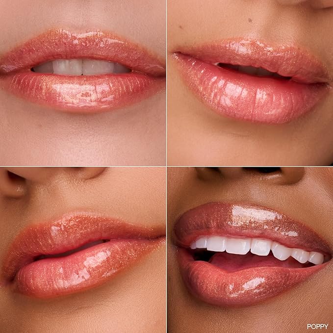 Ogee Glimmer Lip Gloss Trio - Limited Edition Holiday Makeup Gift Set - Includes Anemone, Poppy & Freesia - Certified Organic Lip Gloss for Women