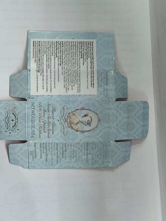 Flower Knows Swan Ballet Shine Lipstick,Hydrating Solid Lip Gloss,Moisturizing Pink Tinted Lip Balm-Long Lasting Lip Gloss in Balm for Girls&Women(B06 Blue Ribbon)