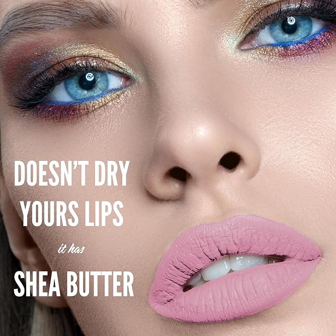 Mynena Light Cool Pink Matte Liquid Lipstick | Long-Lasting Comfort | Smudge-Proof Transfer-Resistant | Full Coverage Non-Drying | Vegan & Cruelty-Free | All-Day Wear Lip Color | Clara