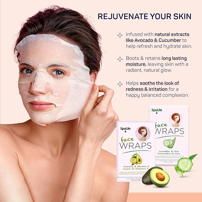 SpaLife 10 Piece Korean Face Mask & Moisturizing Hand Gloves Set | Foot Mask Socks for Dry Cracked Hands & Feet | Korean Skincare Cuticle Repair Mask Women | Self Care Gifts for Women | 10 Pack