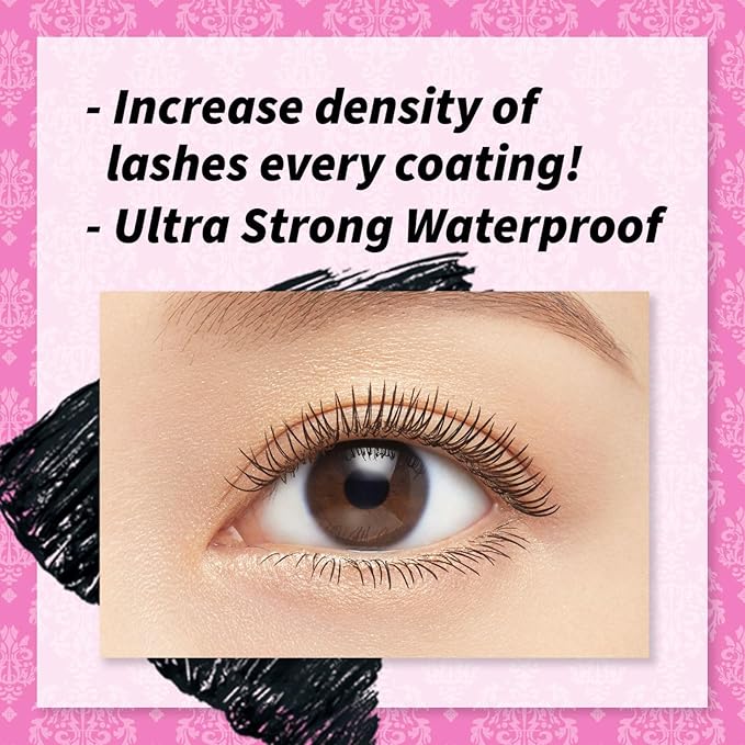 HEROINE MAKE by KISSME Volumizing Mascara Waterproof & Curvy Brush for Eye Makeup | Waterproof Mascara Volume & Length by Defining Fiber for Long-lasting Natural Eyelash Look, from Japan, Black, 3 EA