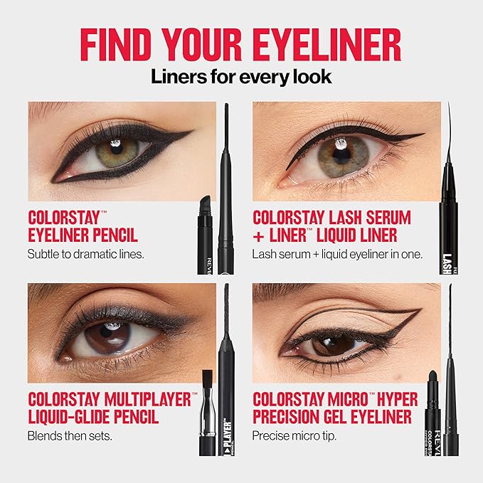 REVLON ColorStay Pencil Waterproof Eyeliner, Smudge-Proof, Eye Makeup with Built-In Sharpener, Packaging May Vary, 205 Sapphire, 0.01 oz