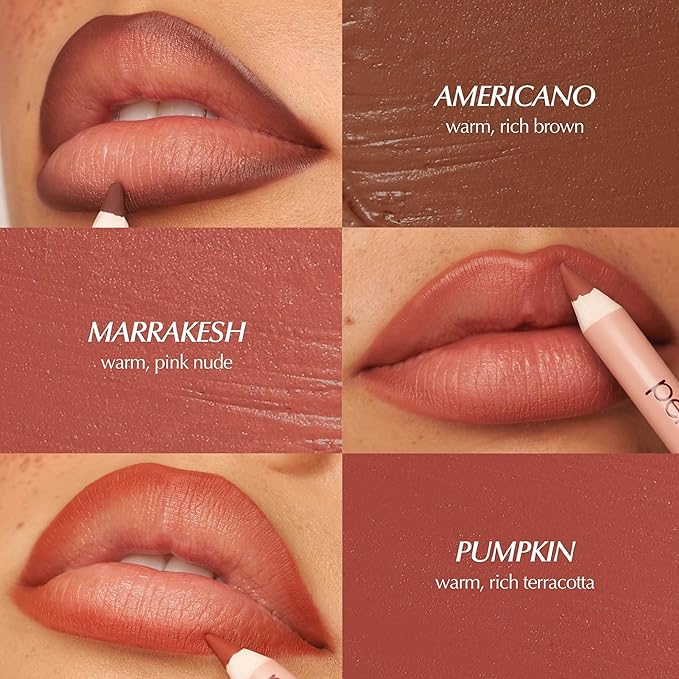 PERSONA Cosmetics Lip Liner | Creamy, Long-Wear Matte Pencil with Jojoba Oil | Hydrating & Easy to Apply | Shapes, Defines & Contours Lips | Vegan, Cruelty-Free, Paraben-Free | Made in USA, Americano