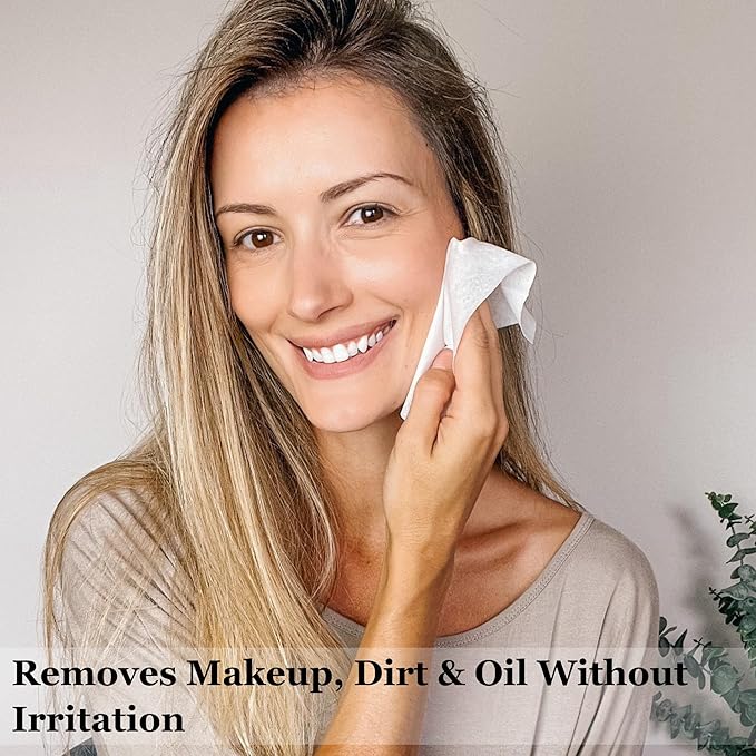 mivida Hypoallergenic Makeup Remover Wipes With Hyaluronic Acid, Alcohol Free & Frageance Free Makeup Wipes For Sensitive Skin, Plant Based Make Up Remover, Travel Friendly 2 × 25 Count