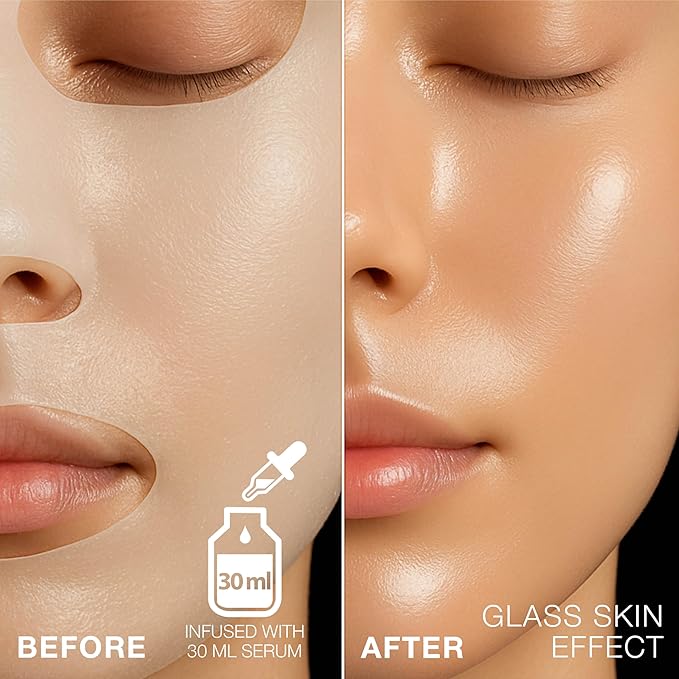 STARSKIN Red Carpet Ready Bio-Cellulose Face Mask – 1 Pack, Hydrating Face Mask for all Skin Types, Instant Hydration & Glass-Skin Glow, Revitalizing and Moisturizing, Korean Skincare
