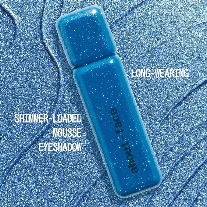 aboutface Fractal Glitter Eye Paint Above Santorini – Smudge-Proof, Long-Lasting Liquid Eyeshadow – Intense Sparkle with Mousse Texture – Vegan, Cruelty-Free – 0.13oz (Sapphire)
