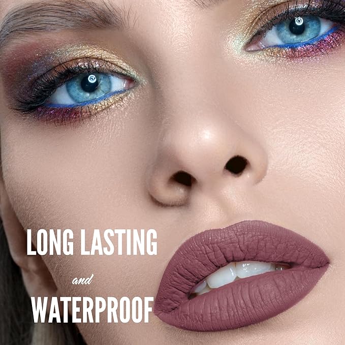 Mynena Dusty Mauve Rose Matte Liquid Lipstick | Long-Lasting Comfort | Smudge-Proof Transfer-Resistant | Full Coverage Non-Drying | Vegan & Cruelty-Free | All-Day Wear Lip Color | Eve