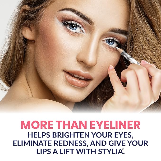 Stylia Waterproof White Eyeliner Pencil For Women – Long-Lasting Microblading Supplies Brow Pencil, Perfect for Defining, Highlighting & Brightening Eyes (12PC White)