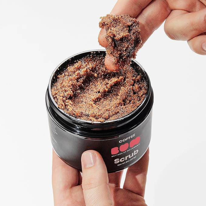 BUM Coffee Sugar Scrub for Body - Coffee Scrub Body Exfoliator with Organic Shea, Coconut Oil, Rosehip, Vitamin E & Jojoba - Moisturizing, Seductively Scented & Subtly Flavored Exfoliant (2 oz)
