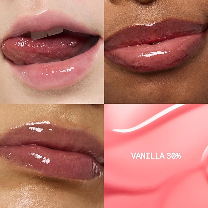 fwee 3D Voluming Gloss 30% (Sheer) | Vanilla 30% l High Shine, Non-Sticky Lip Gloss for Makeup | Long-Lasting, Moisturizing Gel Formula | 30%, 70% Pigment Options | Stocking Stuffers | 5.3g